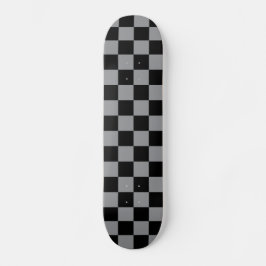 Black and Gray Checkered Print Skateboard