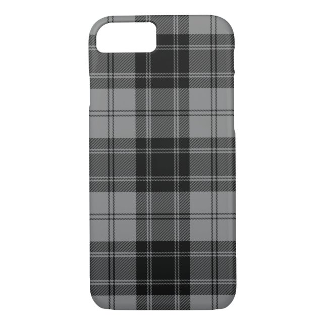 Black and Gray Clan Douglas Tartan Case-Mate iPhone Hülle (Rückseite)