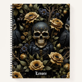 Black and Gray Skull Notizbuch