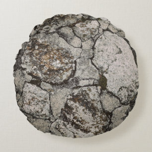 Black and gray stone fragment rundes kissen