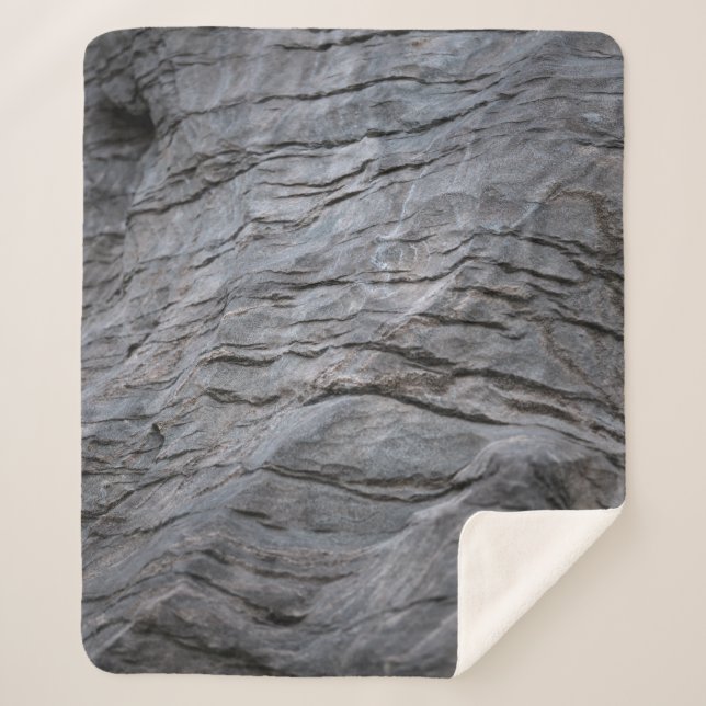 Black and gray striped textile sherpadecke (Vorderseite)