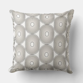 Black and Grey Circle Geometric Throw Pillow Kissen