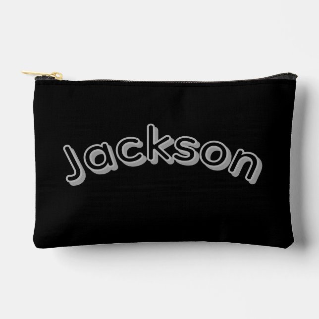 Black And Grey Jackson Name, Zubehörtasche (Vorderseite)
