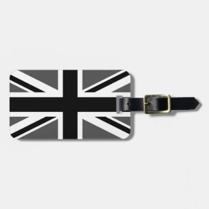 Black and Grey Union Jack Gepäckanhänger