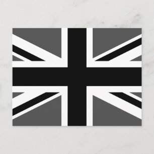 Black and Grey Union Jack Postkarte