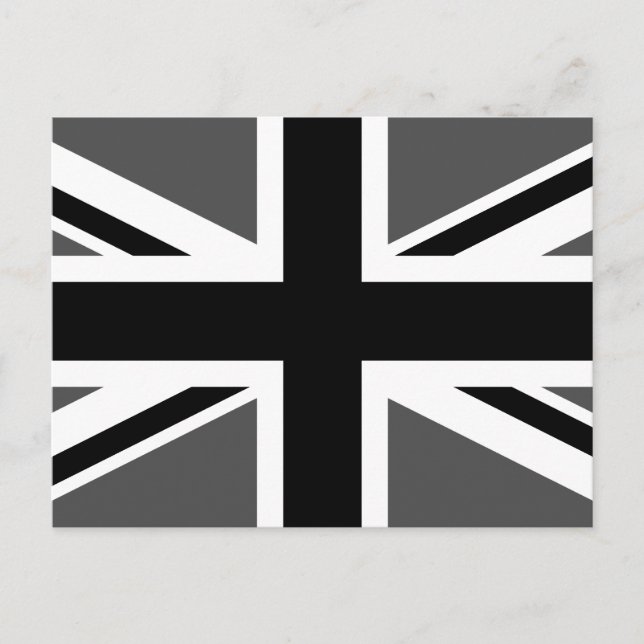 Black and Grey Union Jack Postkarte (Vorderseite)