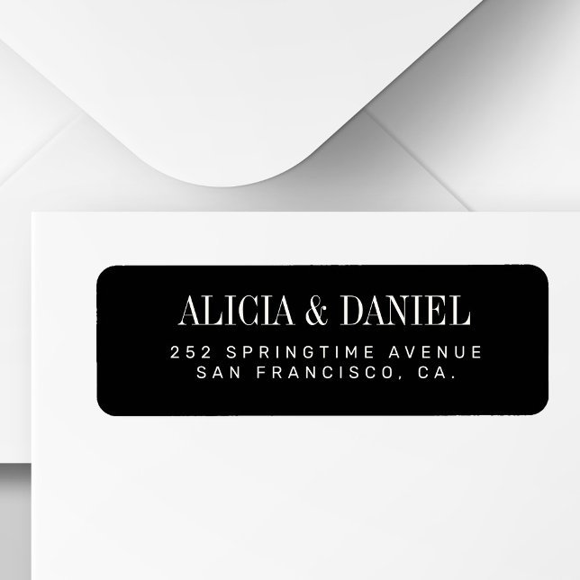 Black and ivory elegant wedding return address (Von Creator hochgeladen)