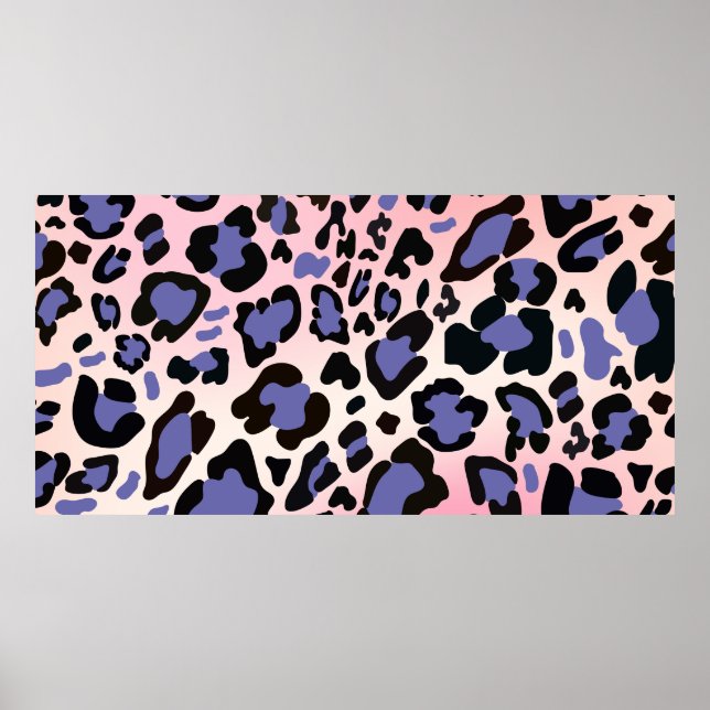 Black and Lavender Leopard Print: Bold und Elegant Poster (Vorne)