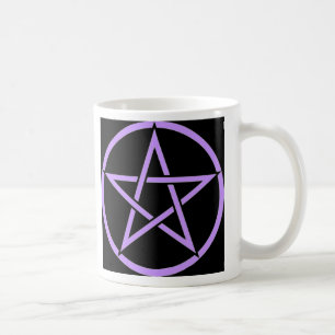 Black and Lilac Pentagram / Pentagramm Wiccan Tass Tasse