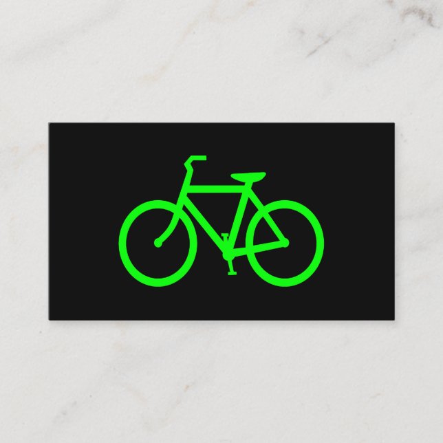 Black and Lime Green Bicycle Visitenkarte (Vorderseite)