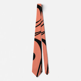 Black and Mediterranean Peach Business Neck Tie Krawatte