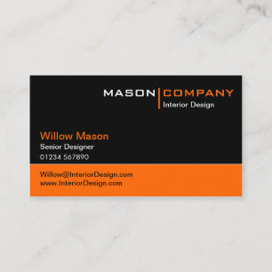 Black and Orange Corporate Business Card Visitenkarte