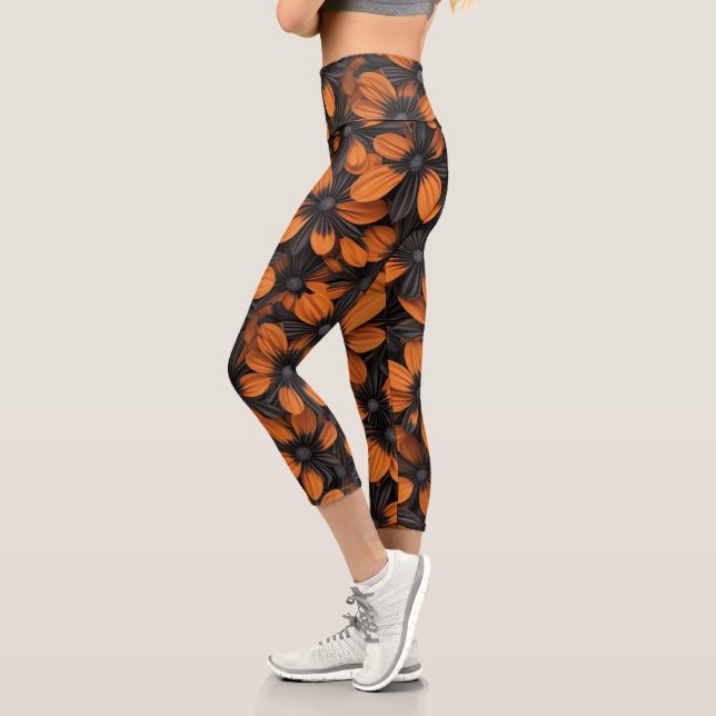 Black and Orange Floral Leggings (Links)