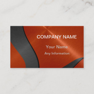 Black and Orange Luxury Metallic 2 Visitenkarte