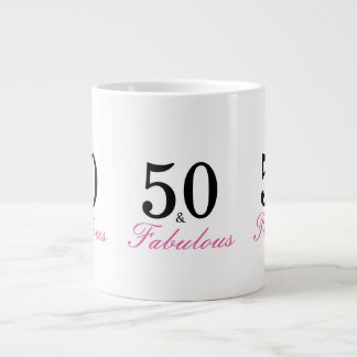 Black and Pink 50 und Fabulous 50. Geburtstag Jumbo-Tasse