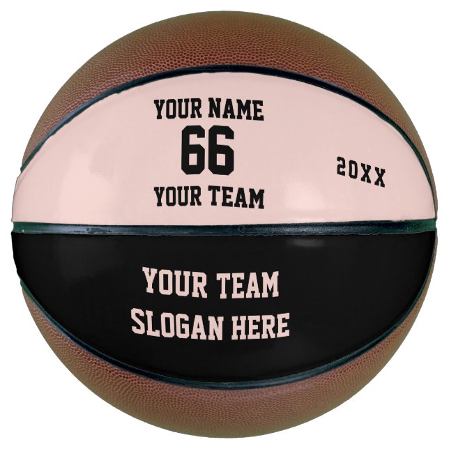 Black and Pink Basketball with Name, Number, Team (Vorderseite)