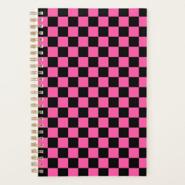 Black and pink checkerboard pattern planer