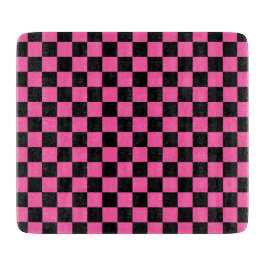 Black and pink checkerboard pattern schneidebrett