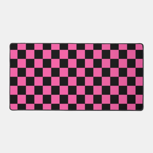 Black and pink checkerboard pattern schreibtischunterlage (Vorderseite)