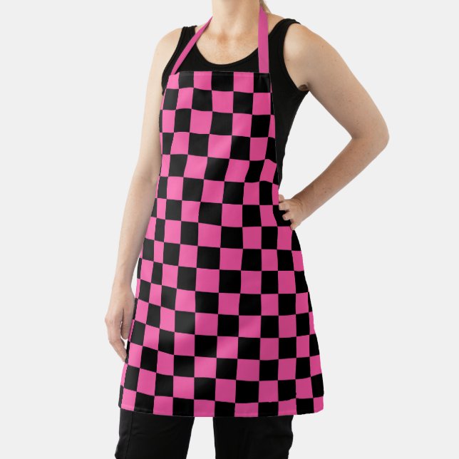 Black and pink checkerboard pattern schürze (InSitu)