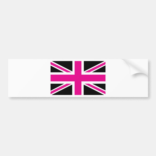 Black and Pink Classic Union Jack British (UK) Fla Autoaufkleber (Vorne)