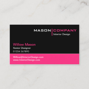 Black and Pink Corporate Business Card Visitenkarte