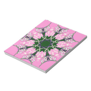 Black and pink Cute Floral Fashion design Notizblock