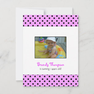 Black and Pink Polka Dot Party Invitation Einladung