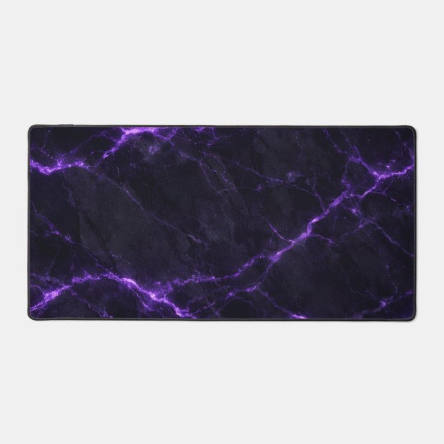 Black and Purple Marble Mouse Pad Schreibtischunterlage (Vorderseite)