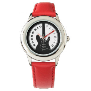 Black and Red Electric Rock Gitarre Moderne Cool Armbanduhr