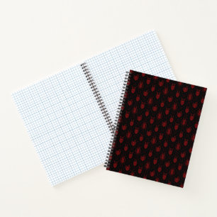 Black and Red Fantasy Dragon Diamond Pattern Notizbuch