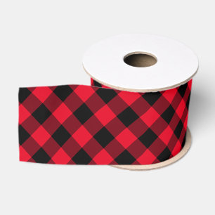 Black and Red Gingham Ripsband