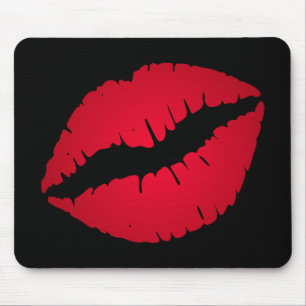 Black and Red Ombre Lipstick Kiss Mousepad