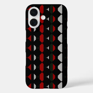 black and red seamless pattern iPhone 16 hülle