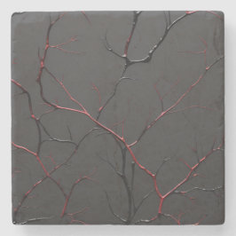 Black and Red Veins Steinuntersetzer