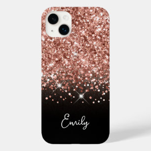 Black and Rose Gold Glitzer Glam Case-Mate iPhone 14 Plus Hülle