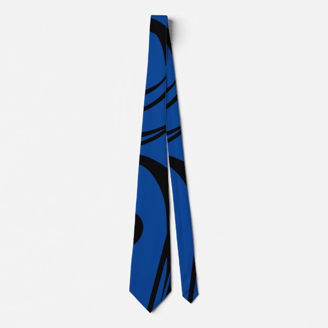 Black and Royal Blue Business Neck Krawatte (Vorderseite)
