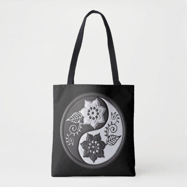 Black and Silver Floral Yin Yang (Vorderseite)