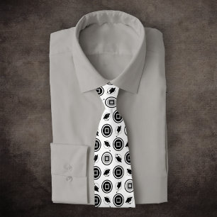 Black and Silver Graduation Cap Pattern Krawatte