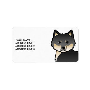 Black and Tan Alaskan Malamute Dog & Custom Text Adressaufkleber
