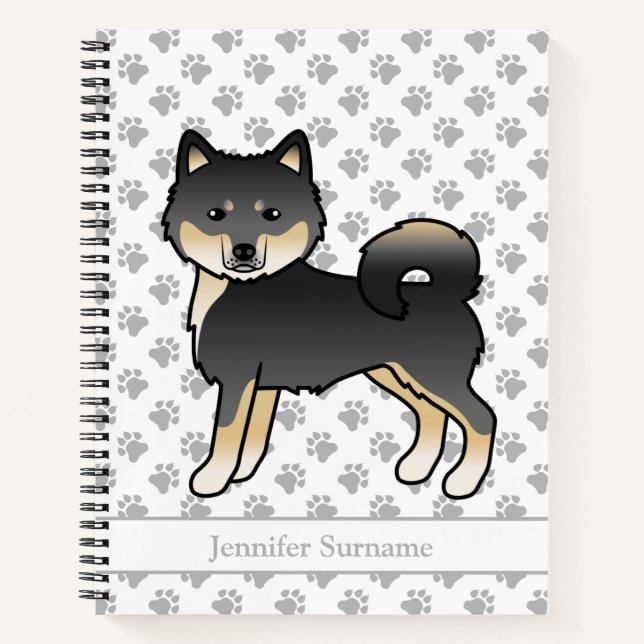 Black and Tan Alaskan Malamute Dog & Custom Text Notizbuch (Vorderseite)