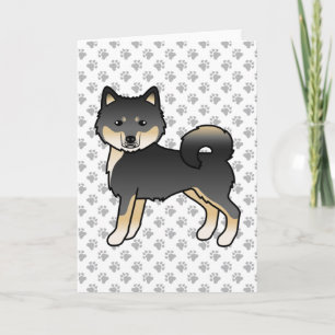 Black and Tan Alaskan Malamute Niedlicher Cartoon Karte