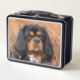 Black and Tan Cavalier King Charles Spaniel Dog Metall Brotdose