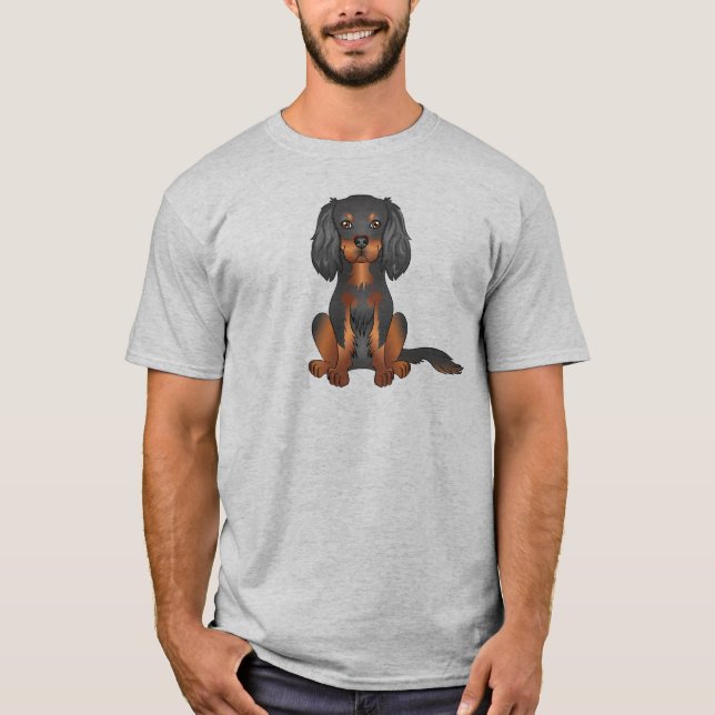 Black and Tan Cavalier King Charles Spaniel Dog T-Shirt (Vorderseite)