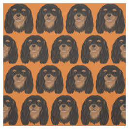 Black and Tan Cavalier King Charles Spaniel Fabric Stoff
