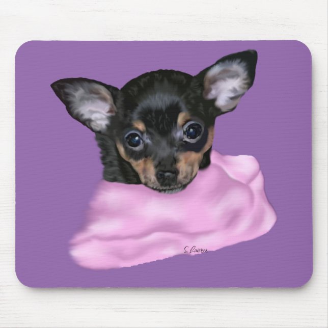 Black and Tan Chihuahua Puppy Mousepad (Vorne)