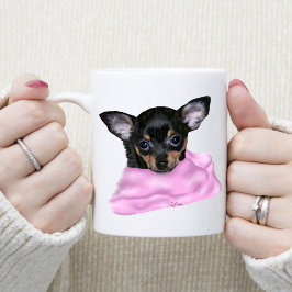 Black and Tan Chihuahua Puppy Tasse