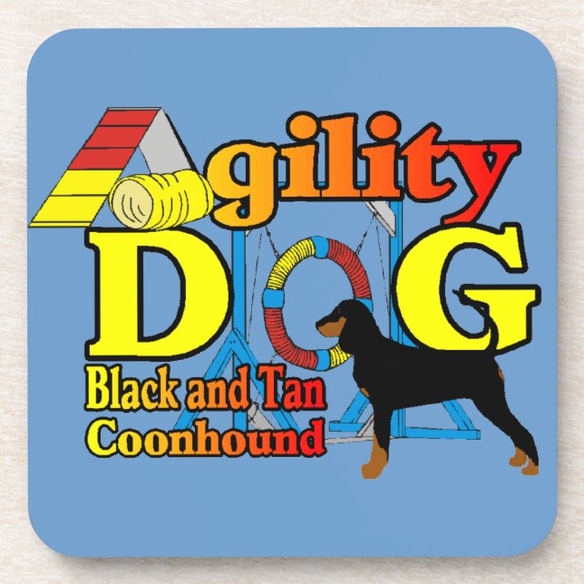 Black and Tan Coonhound Agility Getränkeuntersetzer (Vorderseite)
