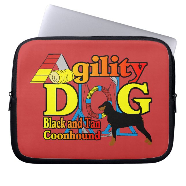 Black and Tan Coonhound Agility Laptopschutzhülle (Vorderseite)