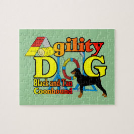 Black and Tan Coonhound Agility Puzzle